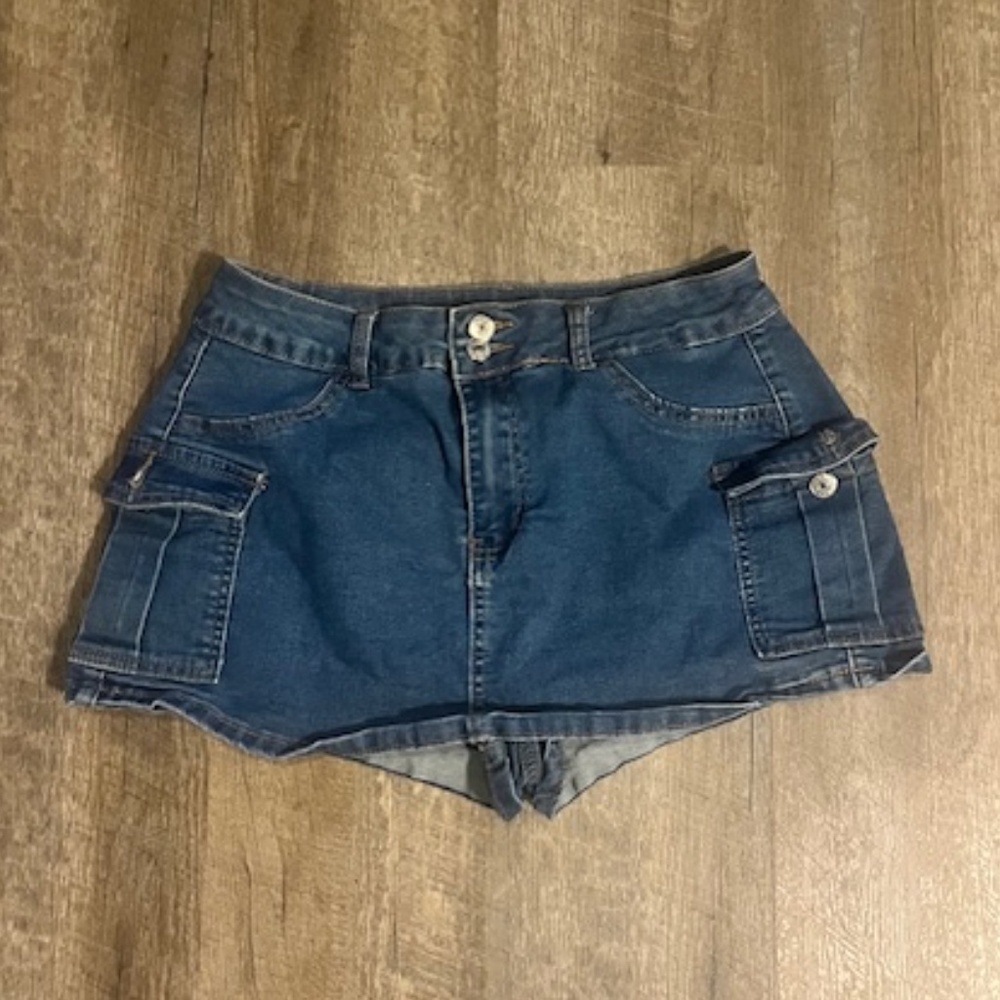 Old Navy High‑Rise Denim Skort – Dark Wash